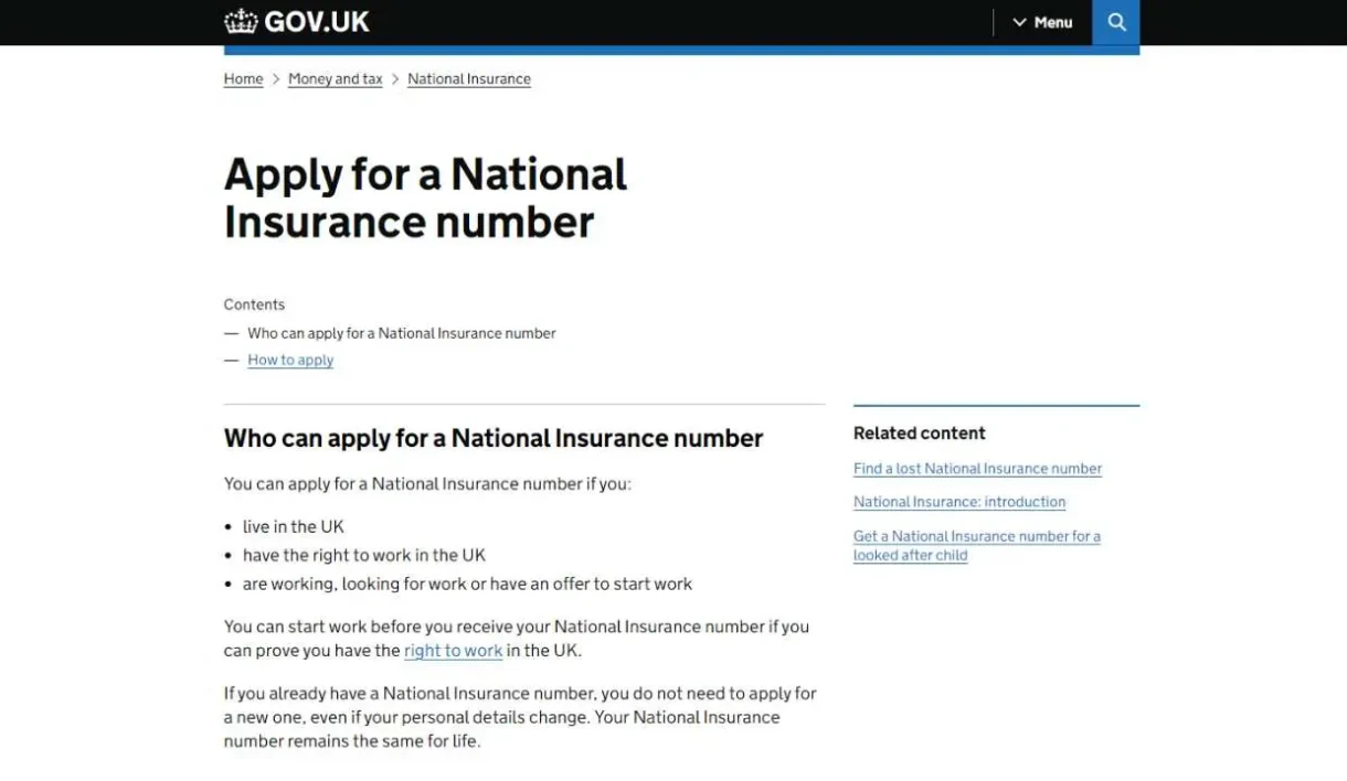 pedir cita national insurance number